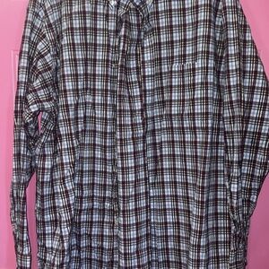 Roundtree & Yorke Red and White‎ Plaid Shirt
